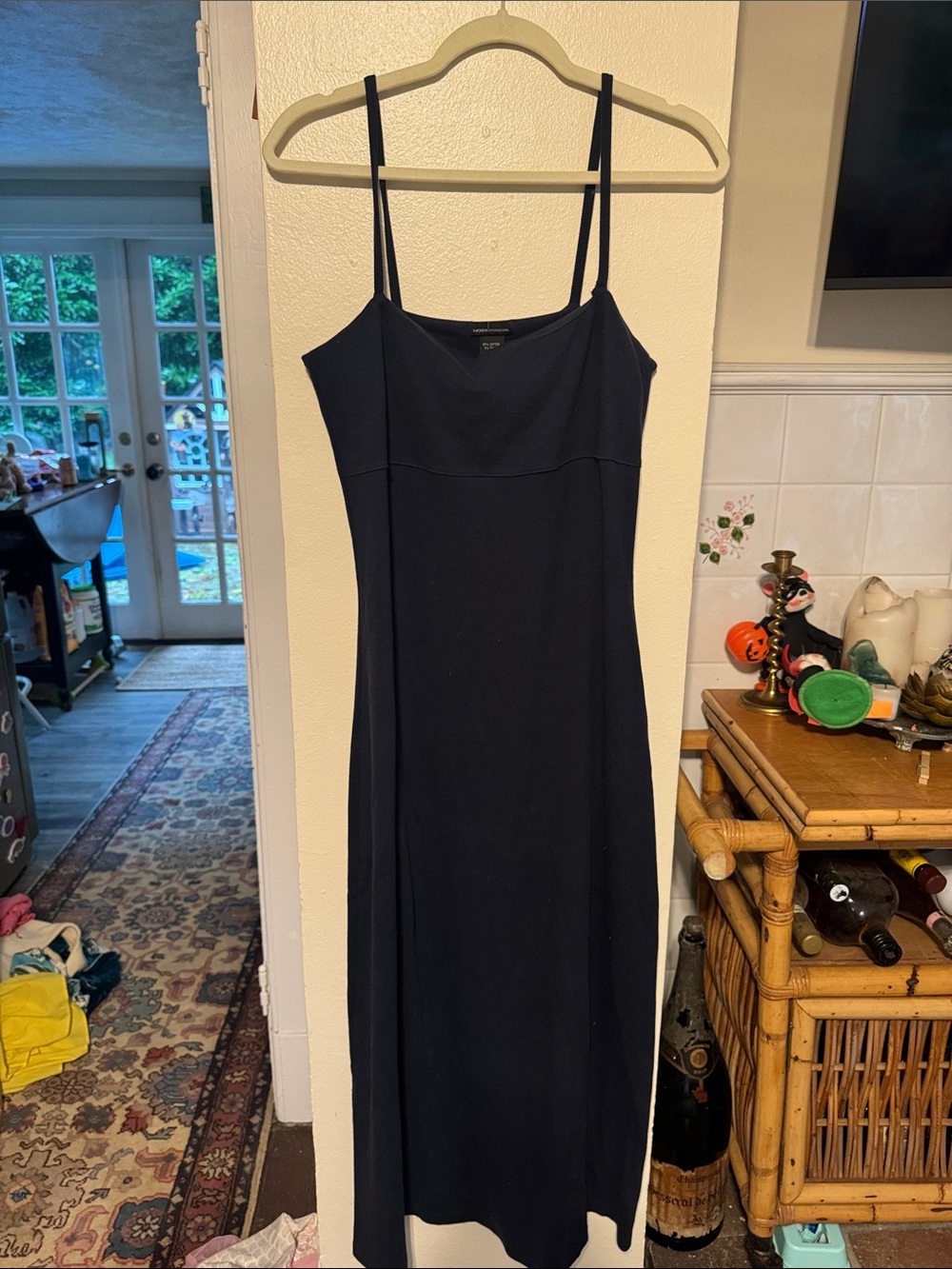 MODA INTERNATIONAL Blue Knit Maxi Dress size Medium